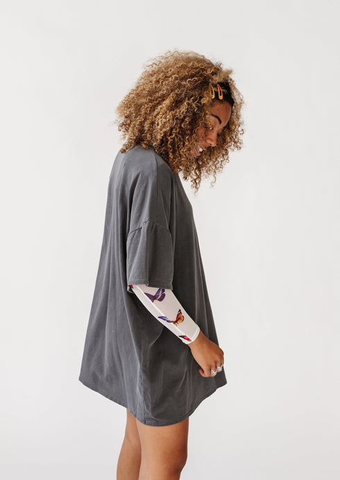 New Rules Oversized Tee// Charcoal